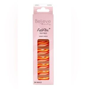 Believe Beauty FabFlex™ Faux Nails – Sunset Tango – 24 Nails (2 packs)